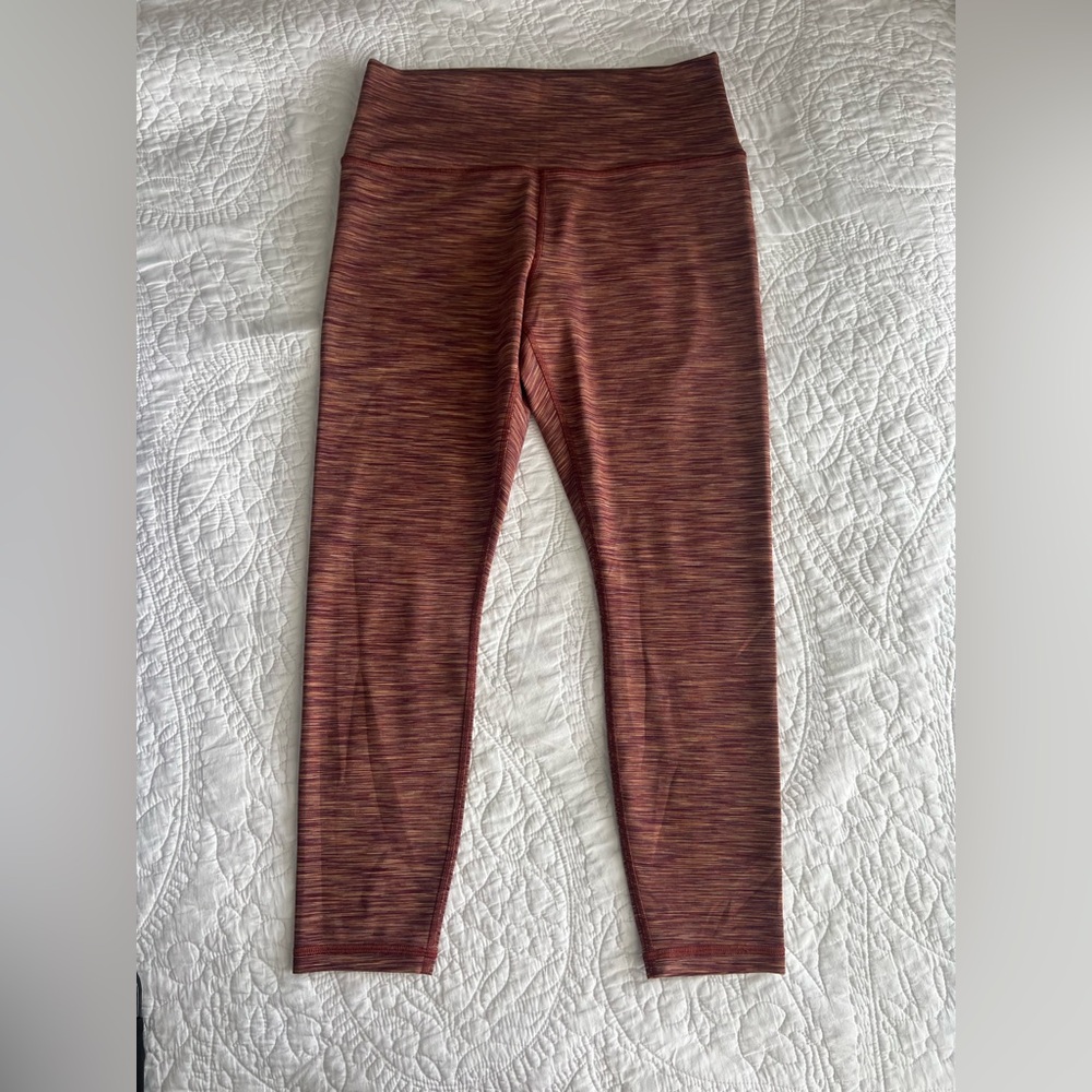 Athleta Orange Transcend Textured 7/8 Tight Leggings